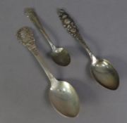 DANISH SILVER CHILD'S SPOON, the finial depicting a character from Hans Christian Andersen, Ole