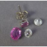PAIR OF ROUND BRILLIANT CUT LOOSE DIAMONDS, each approximately 1/4ct; a loose oval PINK SAPPHIRE and