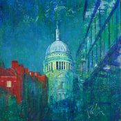 TOBY MULLIGAN (b.1969) ACRYLIC ON CANVAS ?London City? Signed, titled to gallery label verso 39 ¼? x