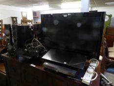 A L.G. 32" TV, A SONY BLUE-RAY HOME THEATRE SYSTEM (BDV-N7200W) WITH FIVE SPEAKER AND SUB-WOOFER,