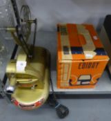 CIRCA 1950's PATHESCOPE 'GEM' CINE FILM PROJECTOR IN OLIVE GREEN TOGETHER WITH A BOXED EDIRAY FILM