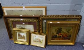 A GOOD SELECTION OF DECORATIVE COLOUR PRINTS, TO INCLUDE; INTERIOR SCENES, HUNTING SCENE, MOSTLY