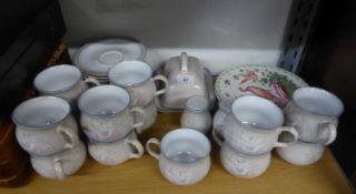 A DENBY 'COLOROLL' PART TEA SERVICE OF APPROX 30 PIECES