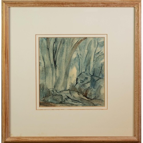 ALAN FREER (b.1926) MIXED MEDIA ON PAPER Wooded clearing Signed 7 ½? x 7 ½? (19cm x 19cm) - Image 2 of 6