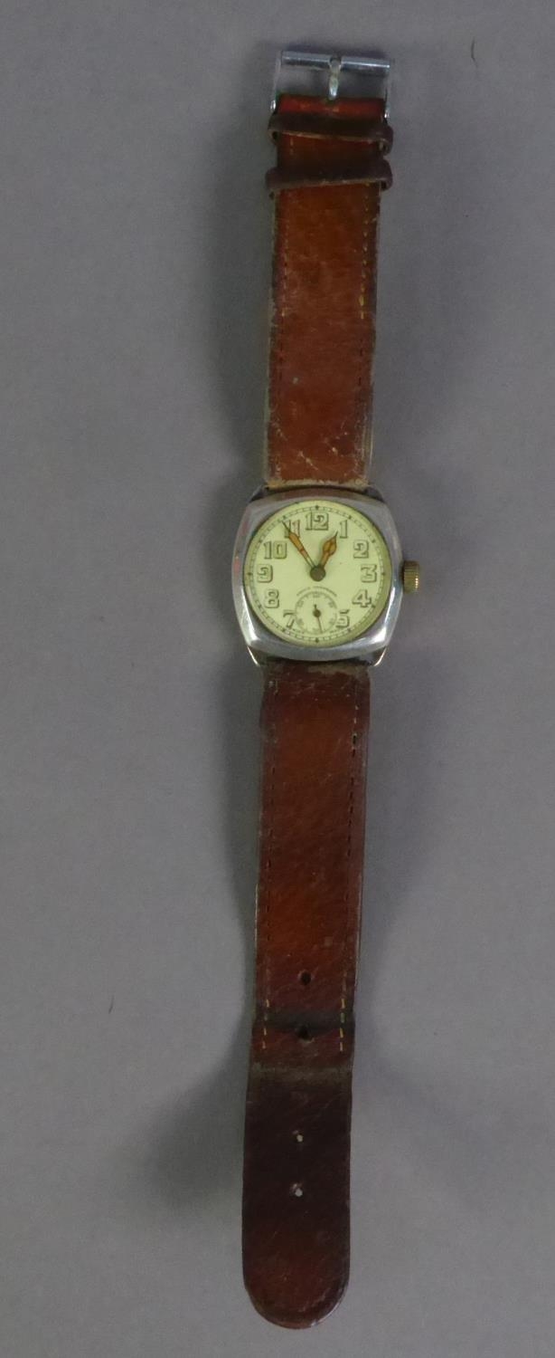 GENT'S SWISS SILVER WRISTWATCH with 17 jewels movement, circular arabic dial with subsidiary seconds - Image 2 of 2
