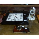 VINTAGE STYLE METRO 'NEWGATE' WALL CLOCK IN BLACK PLASTIC CASE, 'ANNIVERSARY' QUARTZ CLOCK UNDER