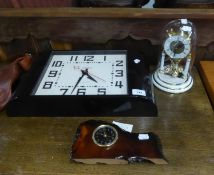 VINTAGE STYLE METRO 'NEWGATE' WALL CLOCK IN BLACK PLASTIC CASE, 'ANNIVERSARY' QUARTZ CLOCK UNDER