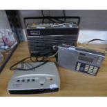 ROBERTS MODEL RP26 PORTABLE RADIO; ROBERTS CR9901 3 BAND CLOCK RADIO AND A SONY PORTABLE RADIO (3)