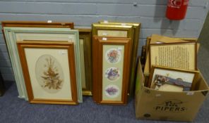 APPROX 24 VARIOUS FRAMED COLOUR PRINTS, TO INCLUDE; FLOWER SUBJECTS