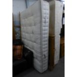 A MODERN 4?6? PANEL BEDSTEAD, WITH SIDE FRAMES AND INTERIOR SPRING MATTRESS AND THE PAIR OF MATCHING