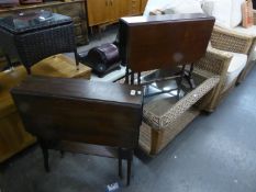 A MAHOGANY SUTHERLAND FALL-LEAF TABLE AND ANOTHER SIMILAR (2)