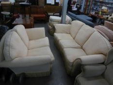 PARKER KNOLL 'DERWENT COLLECTION' LOUNGE SUITE OF FOUR PIECES, VIZ A 'CAVENDISH' THREE SEATER