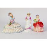 THREE ROYAL DOULTON CHINA FIGURES, comprising: DAYDREAMS, HN1731, CISSIE, HN1809 and BETH, HN2870,