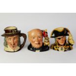 THREE ROYAL DOULTON POTTERY LARGE CHARACTER JUGS, comprising: WINSTON CHURCHILL, D6907, VICE-ADMIRAL