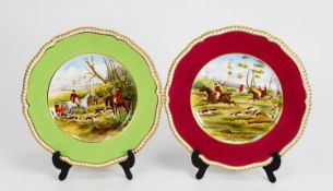 AFTER J.F. HERRING SENIOR, MODERN PAIR OF SPODE CHINA PLATES PRINTED WITH HUNTING SCENES, ?GONE