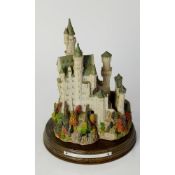 LILLIPUT LANE COMPOSITION LIMITED EDITION MODEL OF SCHLOSS NEUSCHWANSTEIN, on wooden base, 9 ½? (