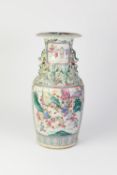 CHINESE LATE QING DYNASTY PORCELAIN CANTON DECORATED OVIFORM VASE, the body with two opposing square