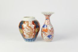 JAPANESE MEIJI PERIOD IMARI PORCELAIN OVOID JAR, originally with a cover, now absent, decorated in