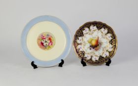 ROYAL WORCESTER PORCELAIN CABINET PLATE, the centre painted with fruit, signed R Sebright, the