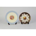 ROYAL WORCESTER PORCELAIN CABINET PLATE, the centre painted with fruit, signed R Sebright, the