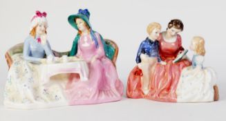 TWO ROYAL DOULTON CHINA GROUPS, comprising: AFTERNOON TEA, HN1747 and THE BEDTIME STORY, HN2059,