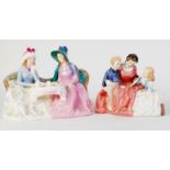 TWO ROYAL DOULTON CHINA GROUPS, comprising: AFTERNOON TEA, HN1747 and THE BEDTIME STORY, HN2059,
