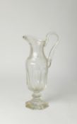 SAINT-LOUIS, FRENCH CUT GLASS PEDESTAL EWER of slender form with octagonal foot, 13? (33cm) high,