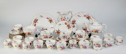 ROYAL CROWN DERBY CHINA 'DERBY POSIES' PATTERN TEA AND COFFEE SERVICE FORMERLY FOR 12 AND SIX