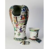 CHINESE LATE QING DYNASTY PORCELAIN POLYCHROME ENAMELLED INVERTED BALUSTER SHAPE VASE, decorated