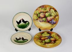 TWO WEMYSS WARE DESSERT PLATES, each painted with two cockerels, 8 1/4in (21cm), (c/r both with
