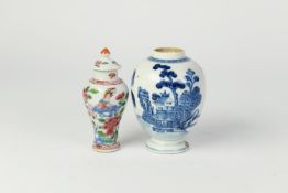 SMALLE CHINESE QING DYNASTY KANGXI PERIOD PORCELAIN OVOID JAR (originally with cover, now absent),