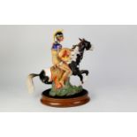 IMPRESSIVE ROYAL DOULTON LIMITED EDITION EQUESTRIAN GROUP ?INDIAN BRAVE?, HN2376, 15? (38.1cm) high,