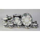 ROYAL DOULTON, CIRCA 1930s CHINA TEA SERVICE printed and painted design of stylised trees in a