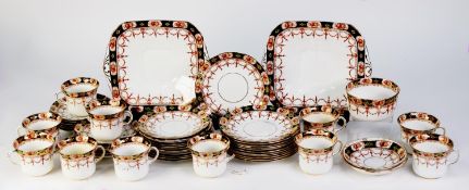 VICTORIAN 'STANDARD' CHINA TEA SET, FORMERLY FOR 12 PERSONS NOW SUFFICIENT FOR EIGHT, with no