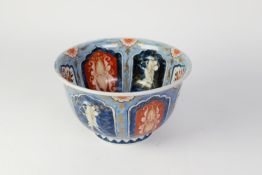JAPANESE MEIJI PERIOD IMARI PORCELAIN DEEP BOWL, decorated in typical palette with ogival shaped