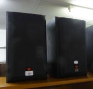 A PAIR OF VISION REMOTE LOUDSPEAKERS, DESIGNED BY B&W, IN BLACK ASH CASES, 14? HIGH, 8 ½? WIDE, 7?