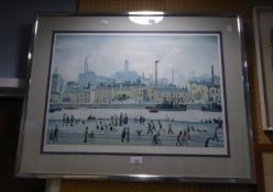 AFTER L. S. Lowry COLOUR PRINT ?Northern River Scene? Unsigned 16? x 24?