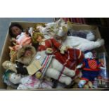 LARGE SELECTION OF COSTUME AND OTHER DOLLS INCLUDING; HUDSONS BAY - INUIT DOLL, MADEIRA LARGE FABRIC