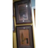MODERN PAIR OF GLAZED FRAMES CONTAINING SHELLS AND SEAWEED and LEAF AND SEED PODS, 32? X 22?
