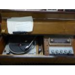 A DECCA DECOLA RADIOGRAM, CIRCA 1947, IN MAPLE CASE, FITTED WITH A CONNOISSEUR RECORD DECK, A LEAK