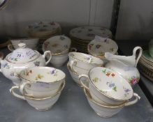 TUSCAN CHINA FLORAL PATTERN TEA SET COMPLETE FOR 12 PERSONS TO INCLUDE; SIDE PLATES, SUGAR BOWL