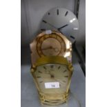 SMITHS ART DECO PINK MIRROR GLASS MANTEL CLOCK, WITH LATER BATTERY MOVEMENT, 7 ¾? WIDE A SMITHS