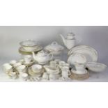 MAYFAIR CHINA DINNER, TEA AND COFFEE SERVICE FOR SIX PERSONS COMPLETE, with printed decoration of