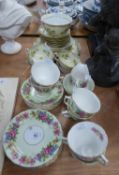 MELBA CHINA FLORAL PATTERN TEA SET FOR SIX PERSONS, WITH JUG AND SUGAR BOWL, 20 PIECES AND A SIMILAR