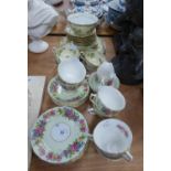 MELBA CHINA FLORAL PATTERN TEA SET FOR SIX PERSONS, WITH JUG AND SUGAR BOWL, 20 PIECES AND A SIMILAR