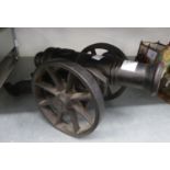 20TH CENTURY CAST IRON AND BLACK PAINTED REPLICA FIELD CANON, 13 ½" (34.5CM) LONG