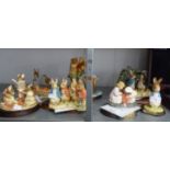 SEVEN MODERN BORDER FINE ARTS and BESWICK BEATRIX POTTER CHARACTER FIGURES and GROUPS, ON