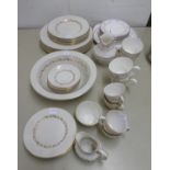 ROYAL DOULTON INFINITY PATTERN (H 5111) PART TEA SET OF THIRTEEN PIECES, including four cups and