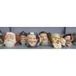 SIX ROYAL DOULTON (BURSLEM) CHARACTER JUGS NAMELY 'BACCHUS', 'FALSTAFF', 'MERLIN', 'DON QUIXOTE', '