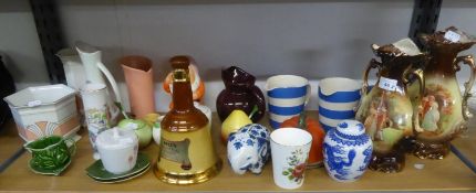 CERAMIC DINNER WARES; ROYAL WINTON VASE; SUNDRY CERAMICS AND GLASS AND A GARDEN GNOME